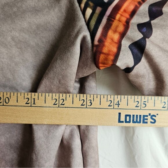 Tribal Print Soft Shell Hooded Jacket Men's Sz XL Sherpa Lined Pockets Full Zip - Picture 4 of 10